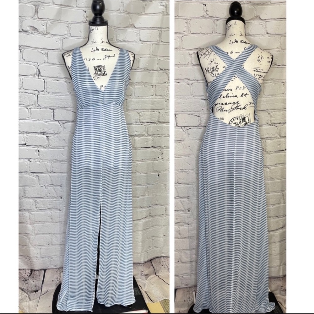 BB Dakota Maxi Dress - Blue and White Striped